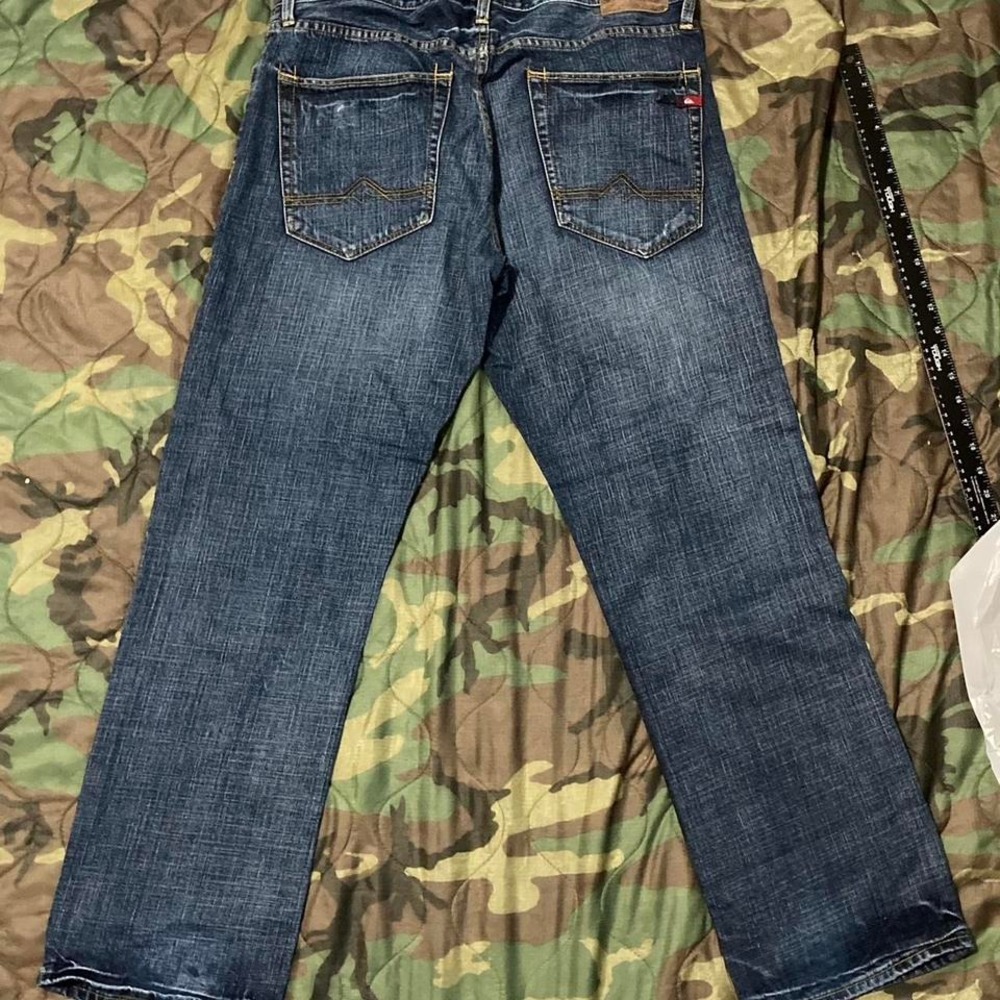 Quiksilver Quik Jean baggy Skater Embroidered 100% Cotton‎ vtg y2k mens 37/32